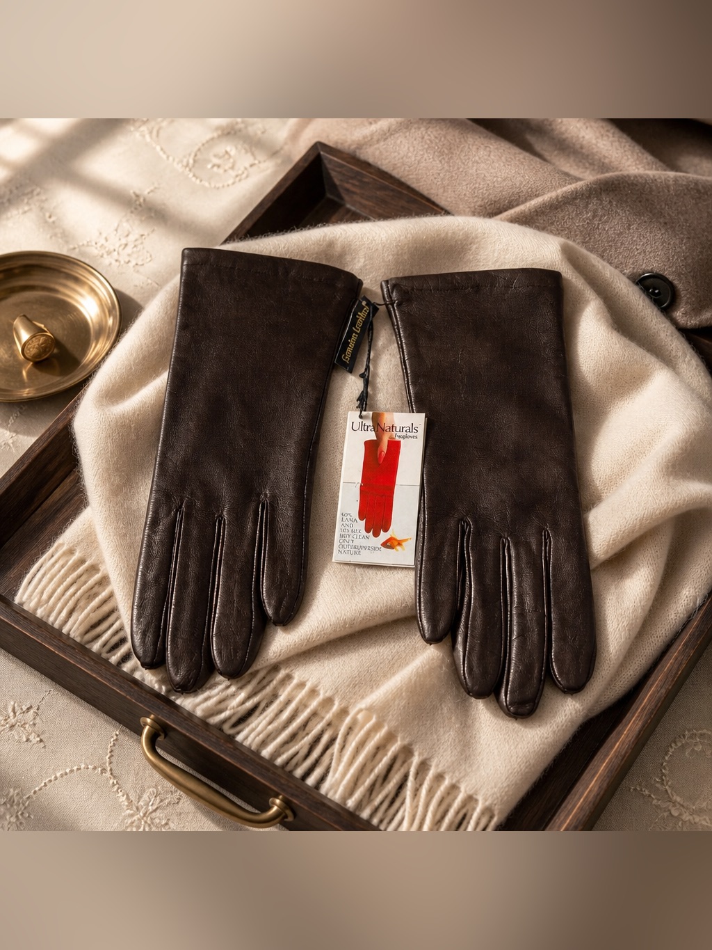 Ultra Naturals By Fownes Brown Genuine Leather Gloves